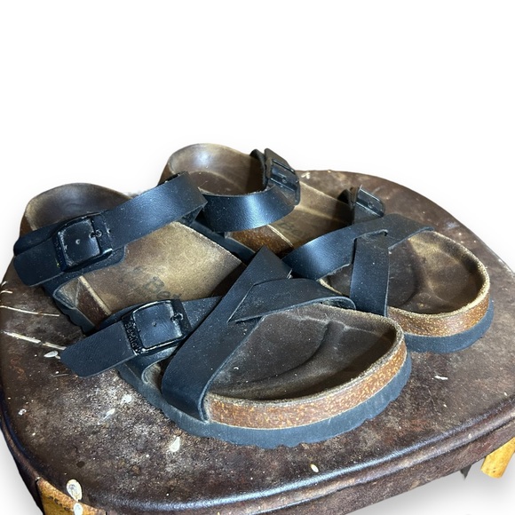 Birkenstock Shoes - Birkenstock Betula Black Strappy Cork Sandals Size 39